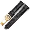0_Convient-pour-Patek-Philippe-bracelet-en-cuir-dame-PP-boutons-papillon-ceinture-crocodile-qualit-originale-20MM Black Strap For Calatrava Patek Philippe with White Stitching Leather Crocodile/Alligator Grain - 19, 20, 21, 22mm