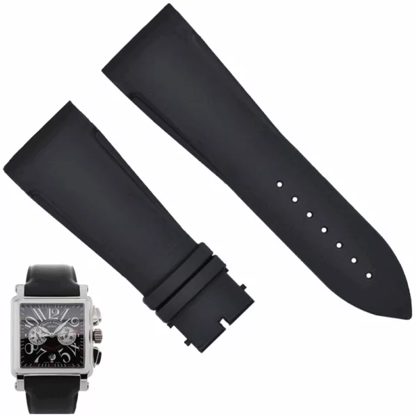 Layer 0 Black Strap For Conquistador Cortez Franck Muller 30mm In Rubber