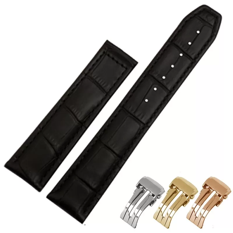 Black Strap For Eliros, Pontos, Masterpiece, Maurice Lacroix 20,22mm Crocodile/Alligator Grain