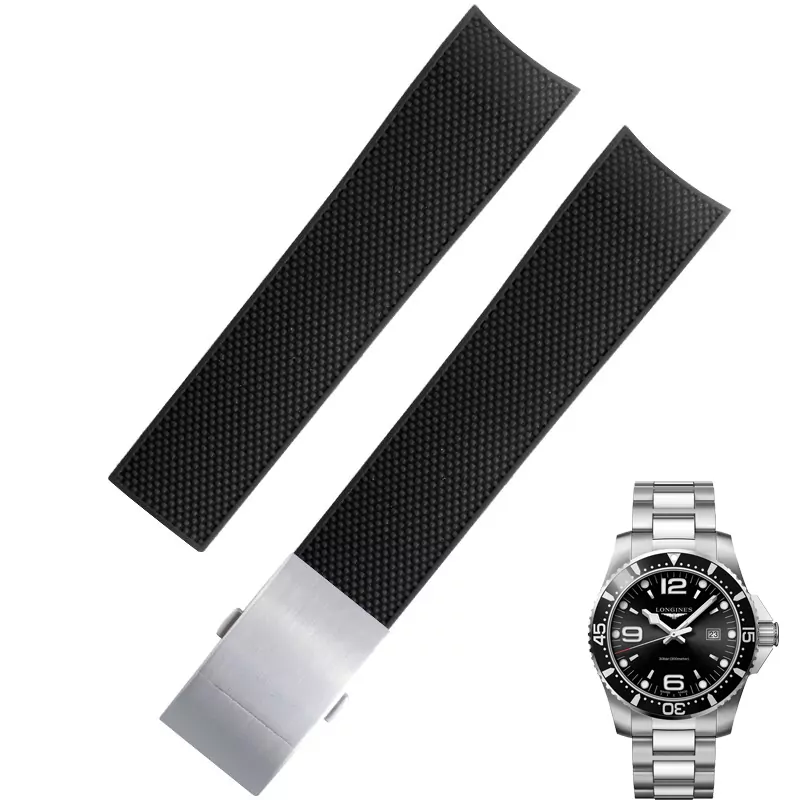 rubber-hydroconquest-strap-8 Black Strap for Hydroconquest L3 Longines In Rubber