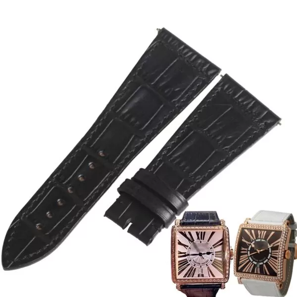 0_Bracelets-de-montre-WENTULA-pour-Franck-Muller-FM6000H (1) Black Strap For Master Square Franck Muller In Alligator/Crocodile Grain