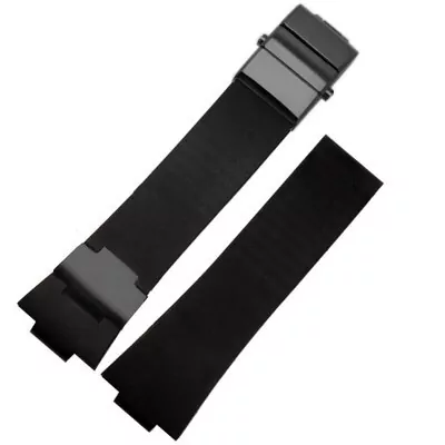 1_Bracelet-de-montre-en-caoutchouc-tanche-boucle-en-acier-bracelet-de-montre-en-Silicone-pour-Ulysse Black Rubber Strap for Ulysse Nardin Marine 1183 Observatory 243