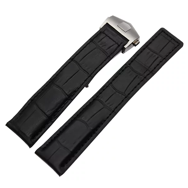 Tag-Heuer-Strap-Alligator-Crocodile-Grain-19 Black Strap in Alligator Grain Leather For TAG Heuer Carrera, Monaco, Aquaracer