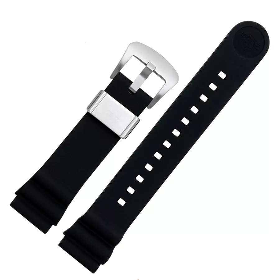 black silver buckle_racelet-de-montre-en-caoutchouc-de-plon_variants-3 Black Strap for Seiko Prospex, Marinemaster, SKX007 In Rubber - 20,22mm