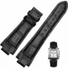 Leather strap alligator crocodile grain T60 Tissot-7 Black Strap Tissot T60 24x14mm In Calf leather Crocodile/Alligator Grain