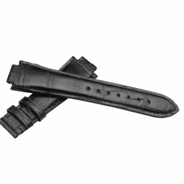 Leather strap alligator crocodile grain T60 Tissot-3 Black Strap Tissot T60 24x14mm In Calf leather Crocodile/Alligator Grain