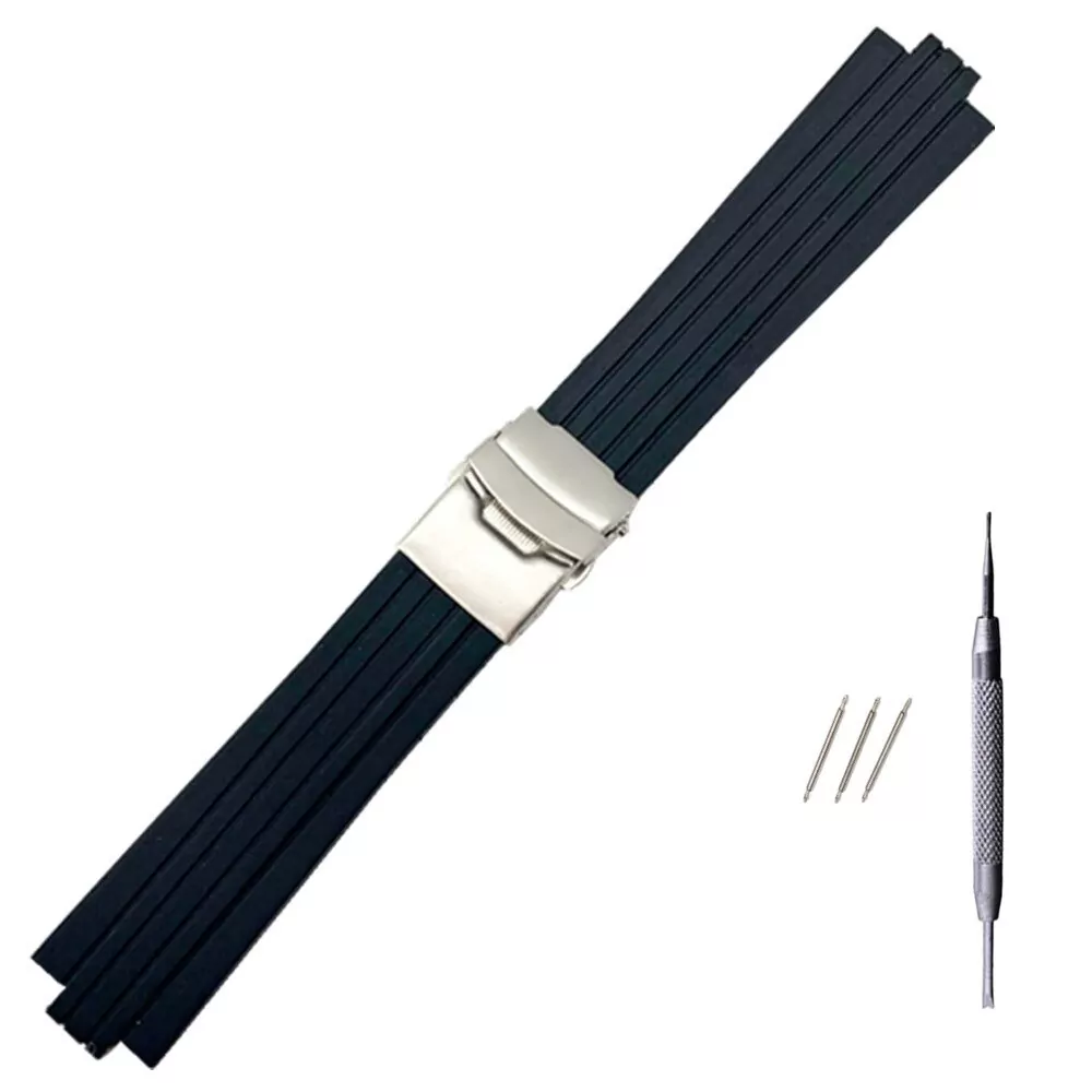 racelet-de-montre-en-caoutchouc-silicon_main-0 Black Striped Rubber Strap Bracelet for Oris Aquis - 24x11mm