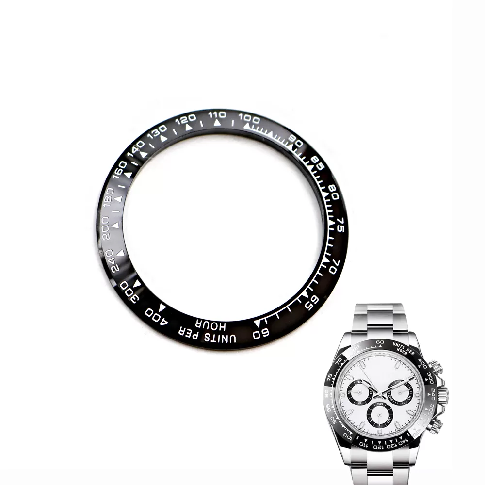 Gros-Haute-Qualit-En-C-ramique-Noir-avec-L-criture-Blanche-Montre-Lunette-pour-DAYTONA Black & White Bezel for Rolex Daytona