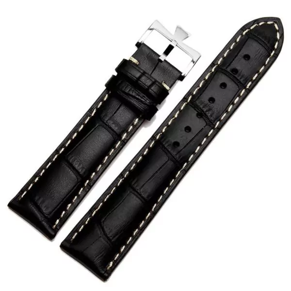 En-cuir-bracelet-de-montre-appropri-pour-Vacheron-Constantin-Seiko-Casio-montre-et-accessoires-19mm-20mm (11) Black & White Strap for Vacheron Constantin Patrimony, Traditionnelle - 19,20,21,22mm