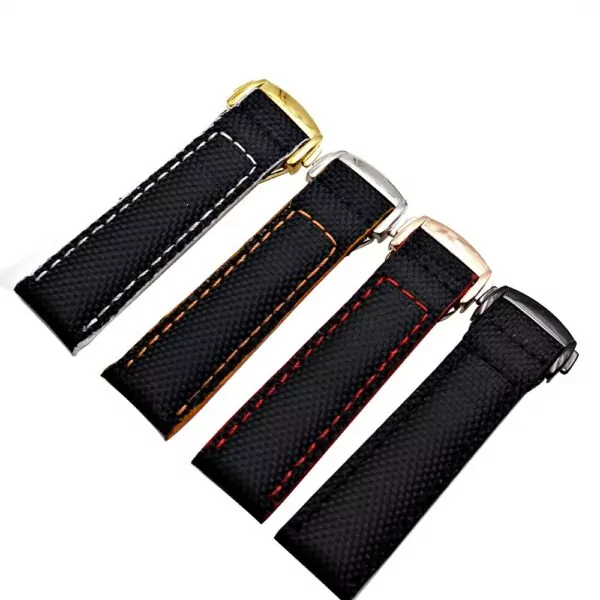 1_CARLYWET-18-20-22mm-vente-en-gros-bracelet-de-remplacement-en-cuir-de-Nylon-noir-bracelet Black & Blue Strap Bracelet for Omega Speedmaster, Seamaster, 18,20,22mm