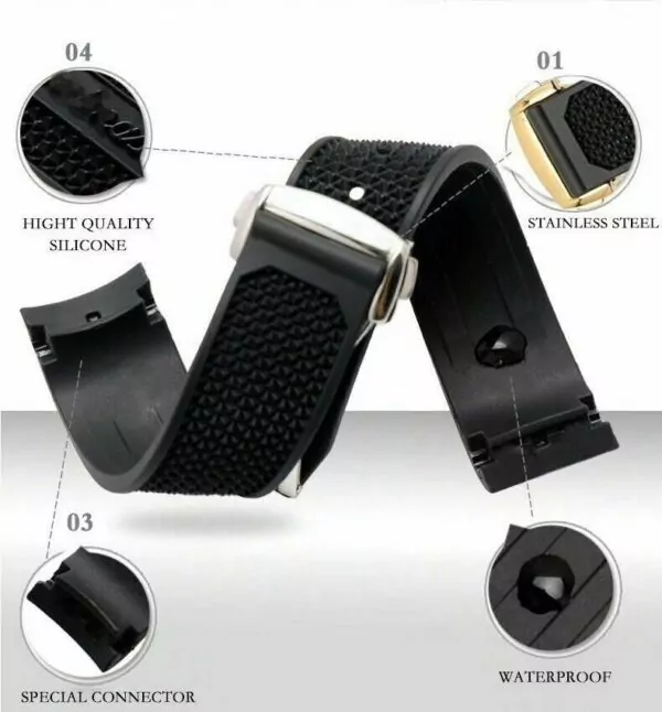 s-l1600 (3) Black & Yellow Rubber Strap for Omega Speedmaster Racing Chronograph