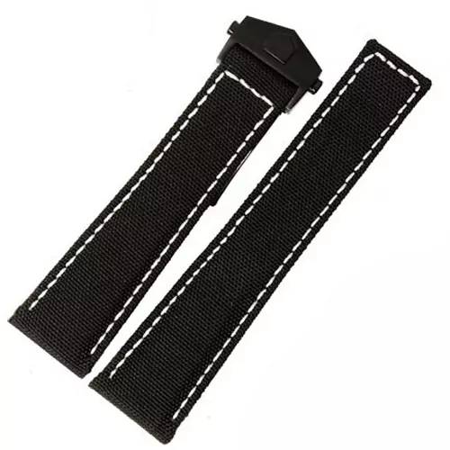 6_Bracelet-de-montre-en-Nylon-cuir-tanche-22mm-noir-avec-bracelet-de-ligne-blanc-bleu-rouge Black & White Strap for TAG Heuer Aquaracer, Carrera, Monaco in Nylon - 22mm
