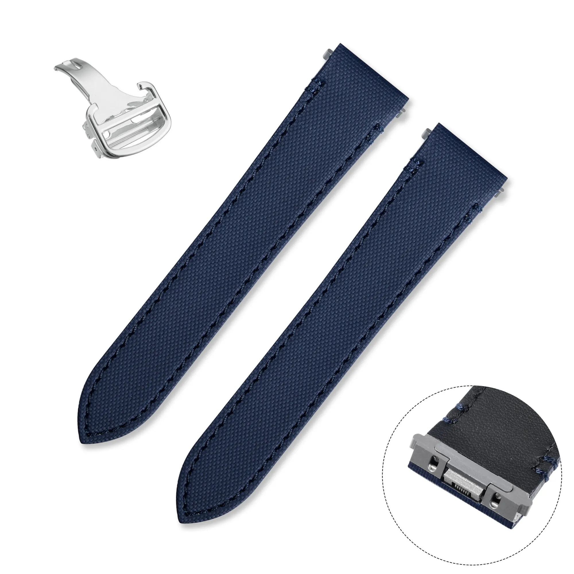 blue 2 Blue Nylon Strap Band for New Santos Cartier Quick Switch