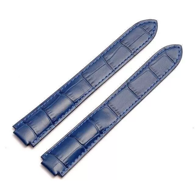 Blue-Bracelet-18mm-X-11-band-Leather-alligator-pattern-fit-Cartier-Ballon-Bleu-153338447812 Blue Alligator Grain Leather for Cartier Ballon Bleu