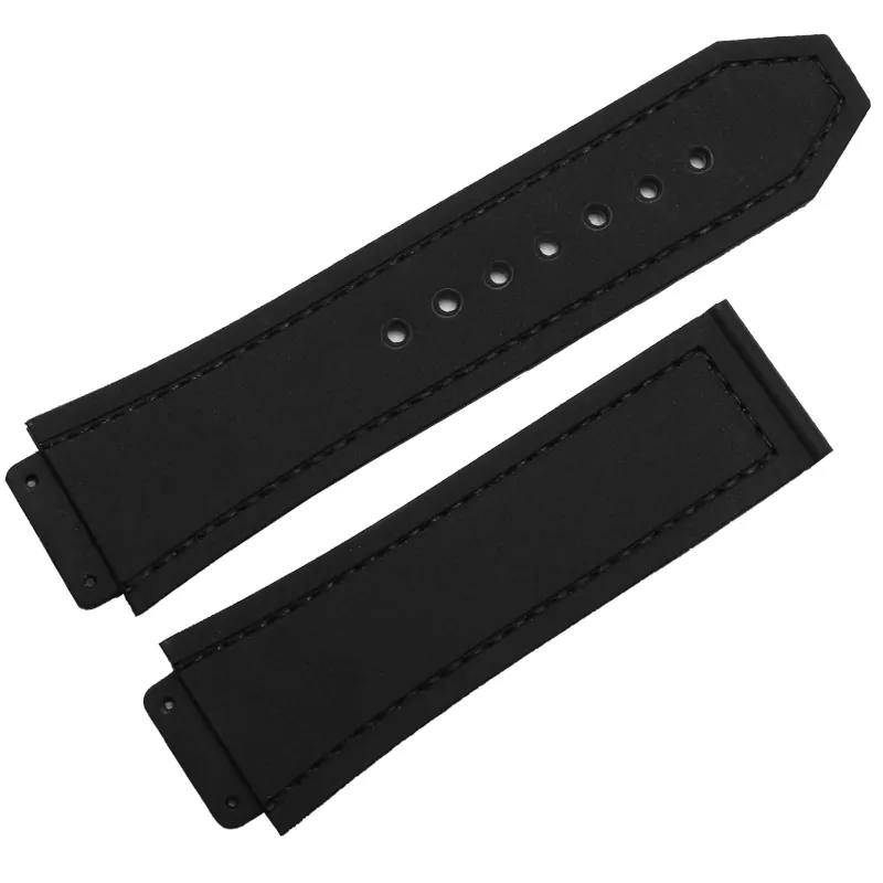 Blue Alligator Grain Leather & Rubber Strap for Hublot Big Bang, Classic Fusion... - Image 2