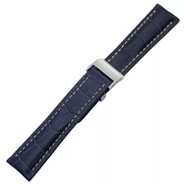 HTB1TfcnSXXXXXbtaFXXq6xXFXXXx Blue Alligator Grain Leather with White Stitches for Breitling Avenger, Chronomat, Super Ocean Heritage