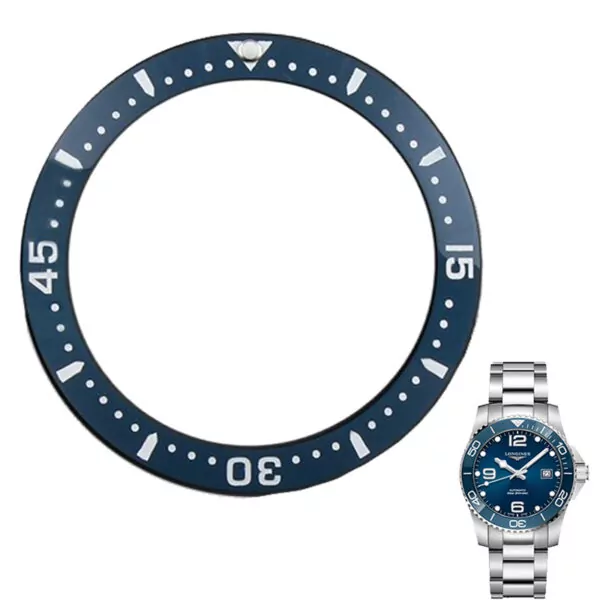 0_38mm-noir-bleu-verre-c-ramique-rev-tement-lunette-ins-rer-pour-Longines-conqu-te-L3 copy Blue Bezel For Hydroconquest Longines 38/30.8mm In Ceramic