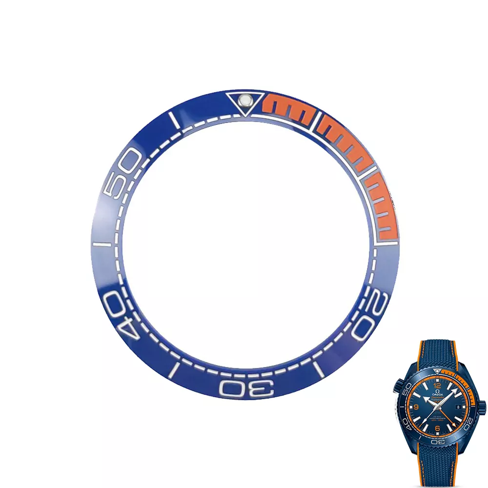 Template Blue & Orange Bezel for Omega Seamaster 41.5/32.7mm in Ceramic