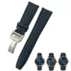 Blue Silver Buckle_bracelet-en-cuir-de-vache-de-qualite-sup_variants-0 Blue Woven Cowhide Leather For IWC Portugieser Big Pilot- 3 Sizes