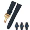 Blue Rose Buckle1_bracelet-en-cuir-de-vache-de-qualite-sup_variants-7 Blue Woven Cowhide Leather For IWC Portugieser Big Pilot- 3 Sizes