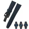 Blue Black Buckle1_bracelet-en-cuir-de-vache-de-qualite-sup_variants-3 Blue Woven Cowhide Leather For IWC Portugieser Big Pilot- 3 Sizes