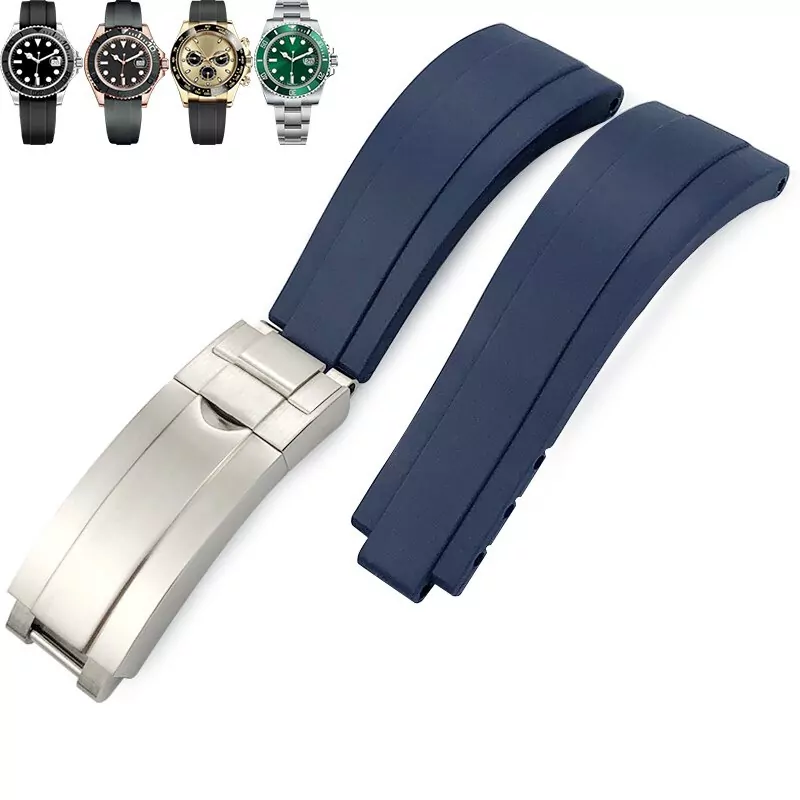 blue-easylink-strap-for-rolex-submariner-gmt-daytona-datejust-20mm-in-rubber-without Blue Glidelock Strap for Rolex Submariner, GMT, Daytona, Datejust In Rubber - 20mm