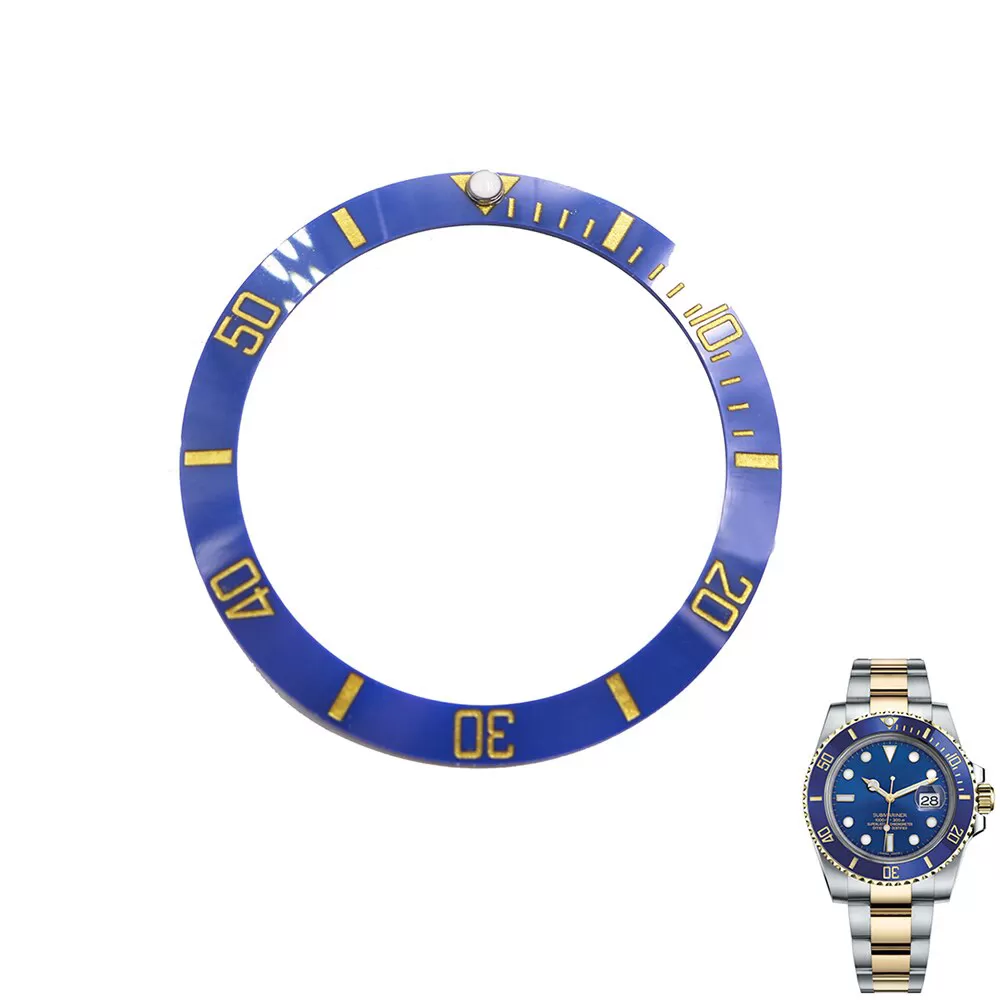 ROC26G-1 Blue & Gold Aluminum Insert Bezel for Rolex Submariner, GMT I 37.5mm