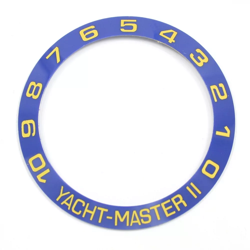 bi45-42a Blue & Gold Ceramic Bezel Insert To Fit Rolex Yacht-Master II 44mm