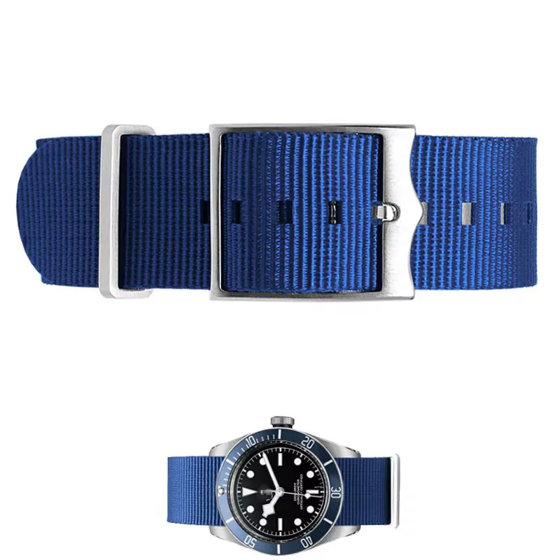 TDSNXI-12 Blue Nato Strap for Tudor Black Bay, Pelagos in Nylon - 22mm