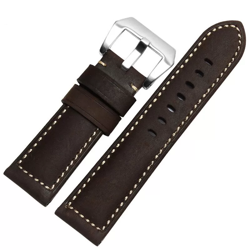 Brown & White Nubuck Leather Strap for Panerai Luminor, Marina, Submersible - 22, 24, 26mm