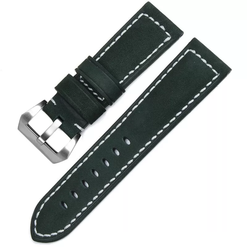 Bracelet-en-cuir-v-ritable-bracelet-intelligent-26-MM-pour-Garmin-Derek-Fenix3-Fenix-3-bracelet-3 Green Nubuck Leather Strap for Panerai Luminor, Marina, Submersible - 22, 24, 26mm