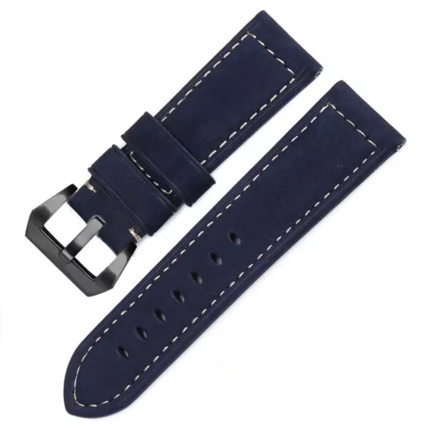 Bracelet-en-cuir-v-ritable-bracelet-intelligent-26-MM-pour-Garmin-Derek-Fenix3-Fenix-3-bracelet-4 Blue Nubuck Leather Strap for Panerai Luminor, Marina, Submersible - 22, 24, 26mm