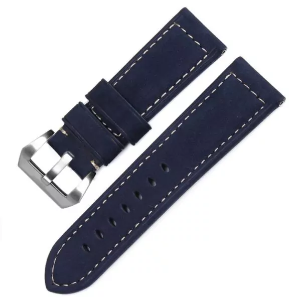 Bracelet-en-cuir-v-ritable-bracelet-intelligent-26-MM-pour-Garmin-Derek-Fenix3-Fenix-3-bracelet-5 Blue Nubuck Leather Strap for Panerai Luminor, Marina, Submersible - 22, 24, 26mm