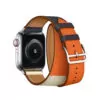 30_HTB1dMKoXhv1gK0jSZFFq6z0sXXaS Blue, Orange & White Double Tour Band Apple iWatch Hermes In Leather