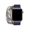 12_H96bdef3110934b9c81e6b55ce15d7c6dD Blue & Printed Double Tour Band Apple iWatch Hermes In Leather