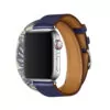 1_Bracelet-Double-Tour-pour-montre-Apple-s-rie-5-4-3-2-bracelet-pour-iWatch-Pulseira (1) Blue & Printed Double Tour Band Apple iWatch Hermes In Leather