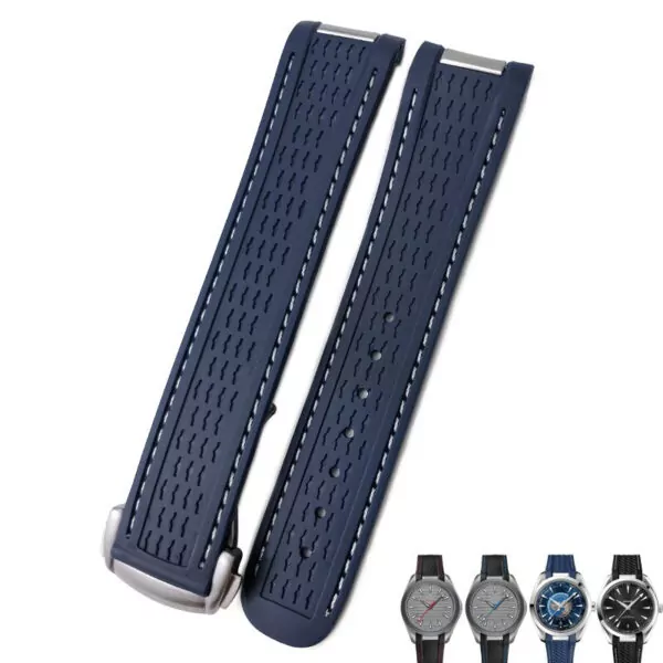 Blue white 2 Round_0-mm-caoutchouc-silicone-bracelet-de-mon_variants-18 Blue & White Rubber Strap Bracelet for Omega Seamaster Aqua Terra Ultra Light