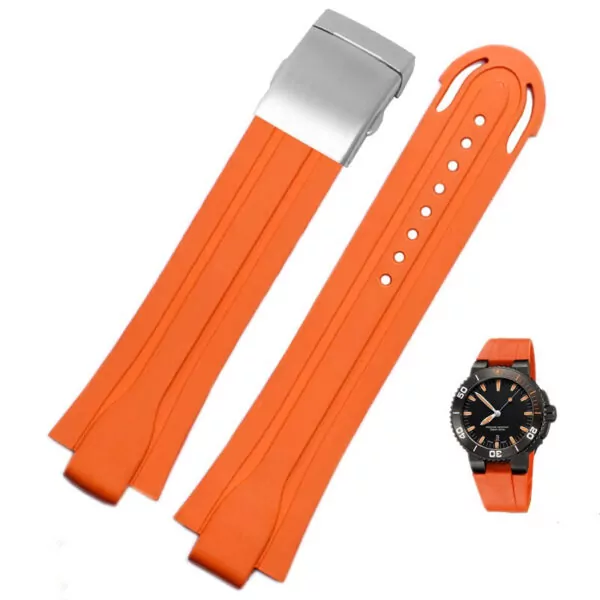 blue-rubber-strap-bracelet-for-oris-aquis-24x12mm-6 Orange Rubber Strap Bracelet for Oris Aquis - 24x12mm