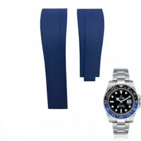 Blue rubber strap oyster flex Blue Rubber Strap for Rolex Submariner, GMT Batman - 20mm
