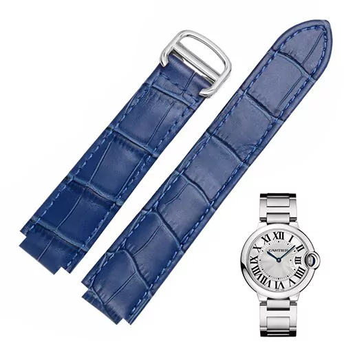 5_Bracelets-de-montre-en-cuir-v-ritable-de-couleur-de-qualit-boucle-de-d-ploiement-bracelet Blue Strap Ballon Bleu Cartier In Crocodile/Leather Grain