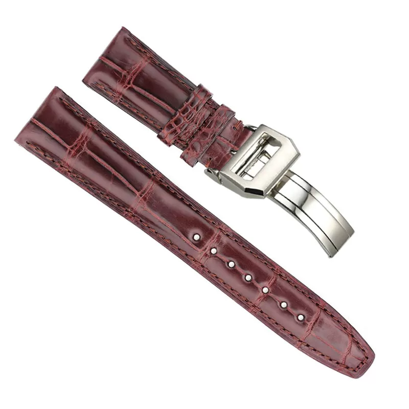 -genuine-crocodile-leather-calf-IWC-portugieser-aftermarket-with-buckle-8 Brown Strap Band IWC Portugal, Portugieser In Genuine Crocodile 20,22mm