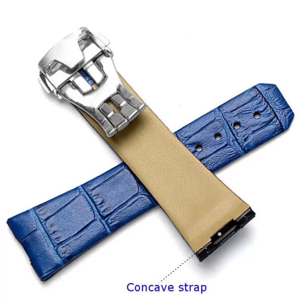 17-23mm-bracelets-cuir-pour-montre-Omega-Constellation-Double-aigle-bracelets-de-montre-Bracelet-femme-8 Blue Strap Bracelet for Omega Constellation Crocodile/Alligator - 17,23mm