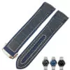19mm-20mm-21mm-22mm-strap-rubber-crocodile-omega-speedmaster-seamaster-aftermarket-bracelet-12 Blue & White Strap Bracelet for Omega Seamaster In Crocodile/Alligator & Rubber - 19,20,21,22mm