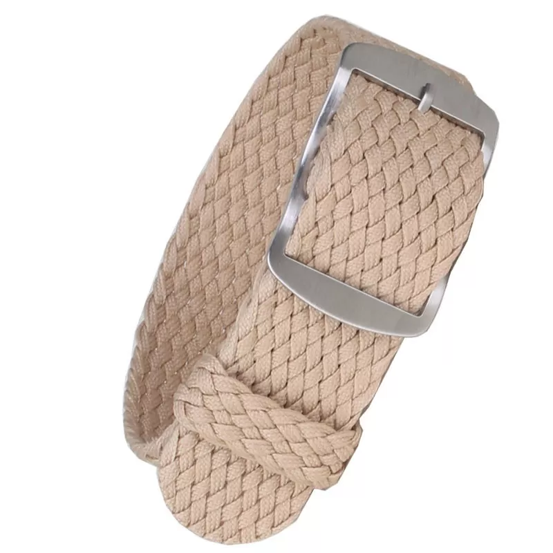 GESTXX-6 Beige Strap Bracelet PERLON NATO fits Rolex, Omega, Tudor, Seiko - 5 Sizes