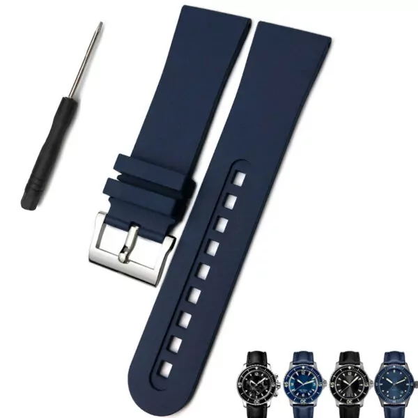 6_23mm-haute-qualit-en-caoutchouc-fluor-souple-bracelet-de-montre-remplacement-pour-Blancpain-cinquante-brasses-5000 Blue Rubber Strap Bracelet for Blancpain Fifty Fathoms 23mm