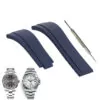 ROSR2G2_1 Blue Strap for Rolex Datejust 41mm, Explorer II 21mm In Rubber