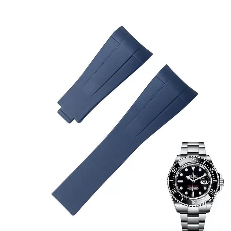 Blue no clasp_racelet-de-montre-en-caoutchouc-silicon_variants-1 copy Blue Strap for Rolex Sea-Dweller 126600 in Rubber - 22mm