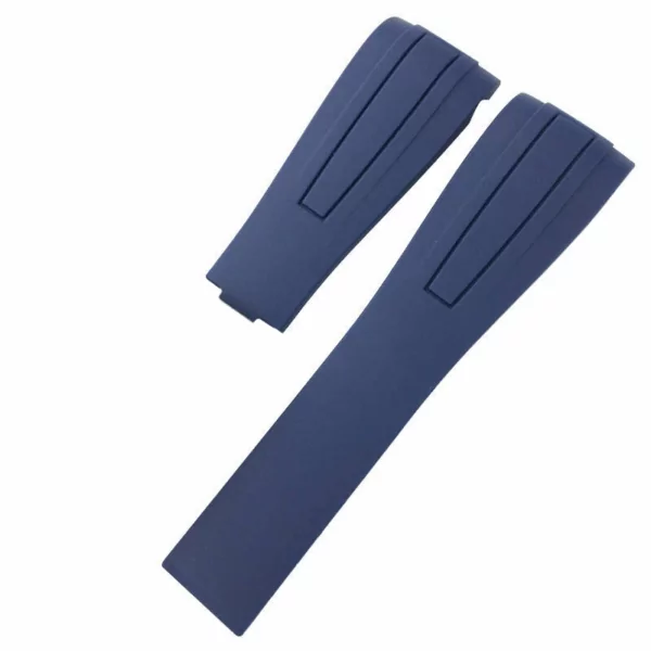 Black Orange Barre_8 Blue Strap for Rolex Submariner, GMT Batman, Schtroumpf 20mm In Rubber