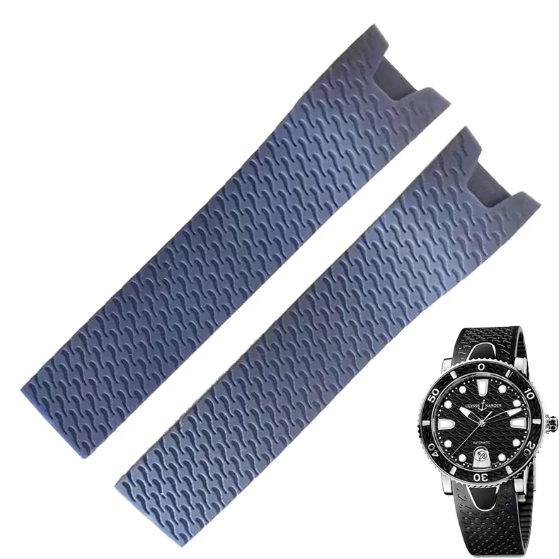 ulysse-nardin-lady-diver-8103-101-3-02-27 Blue Strap For Ulysse Nardin Lady Marine 20x18mm in Rubber