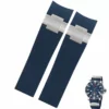 Background2 Blue Strap For Ulysse Nardin Marine Diver/Torpilleur 22mm In Rubber